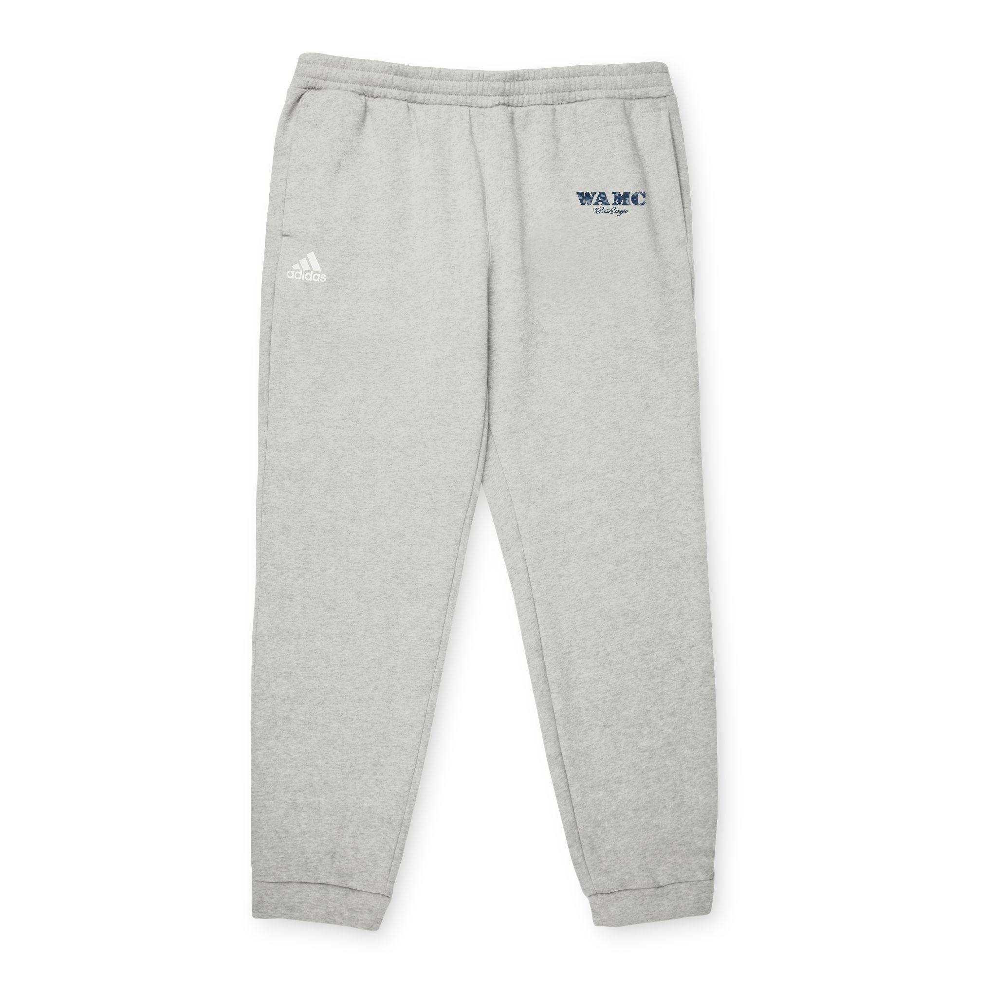 Adidas Fleece Joggers — Grey Athletic Sweatpants with WAMC Logo