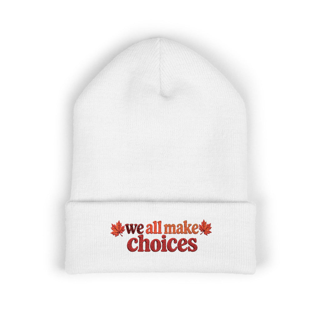 Cuffed Beanie — Fall Leaf Accent