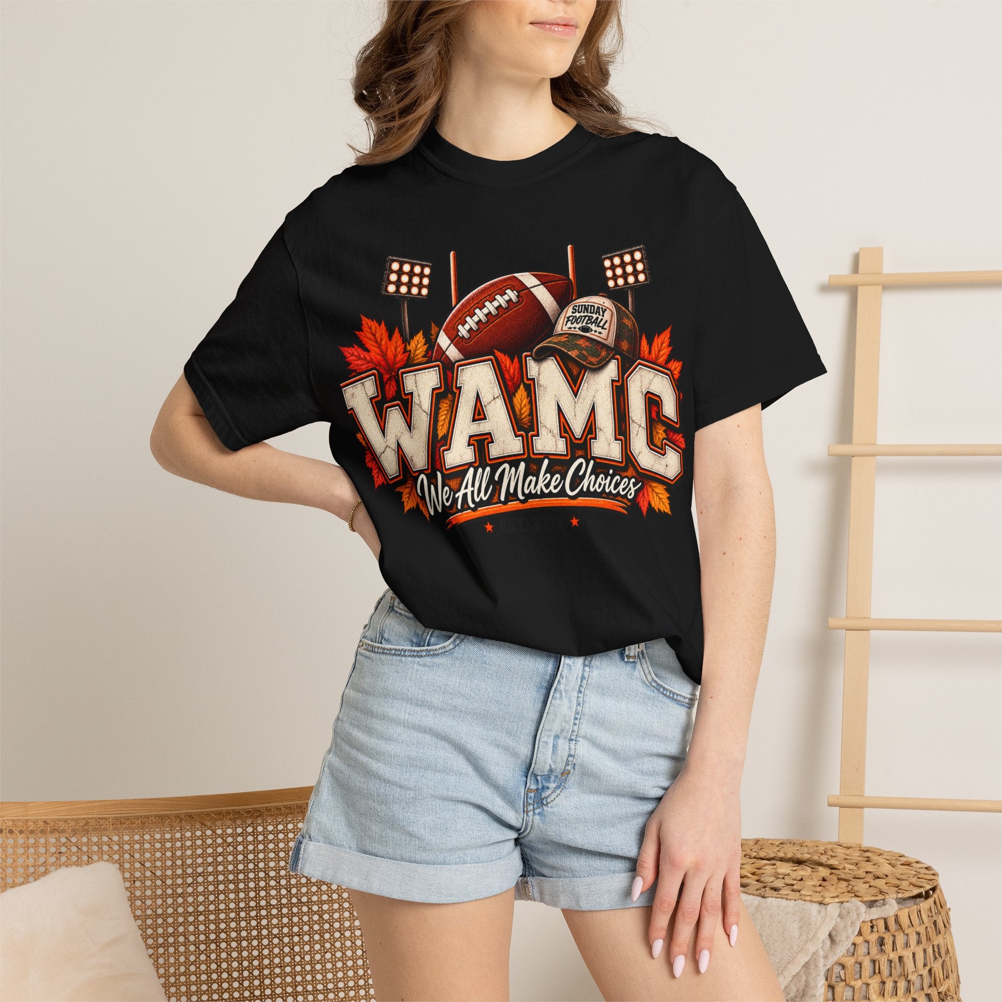WAMC 'We All Make Choices' Football Tee — Fall Tailgate Shirt