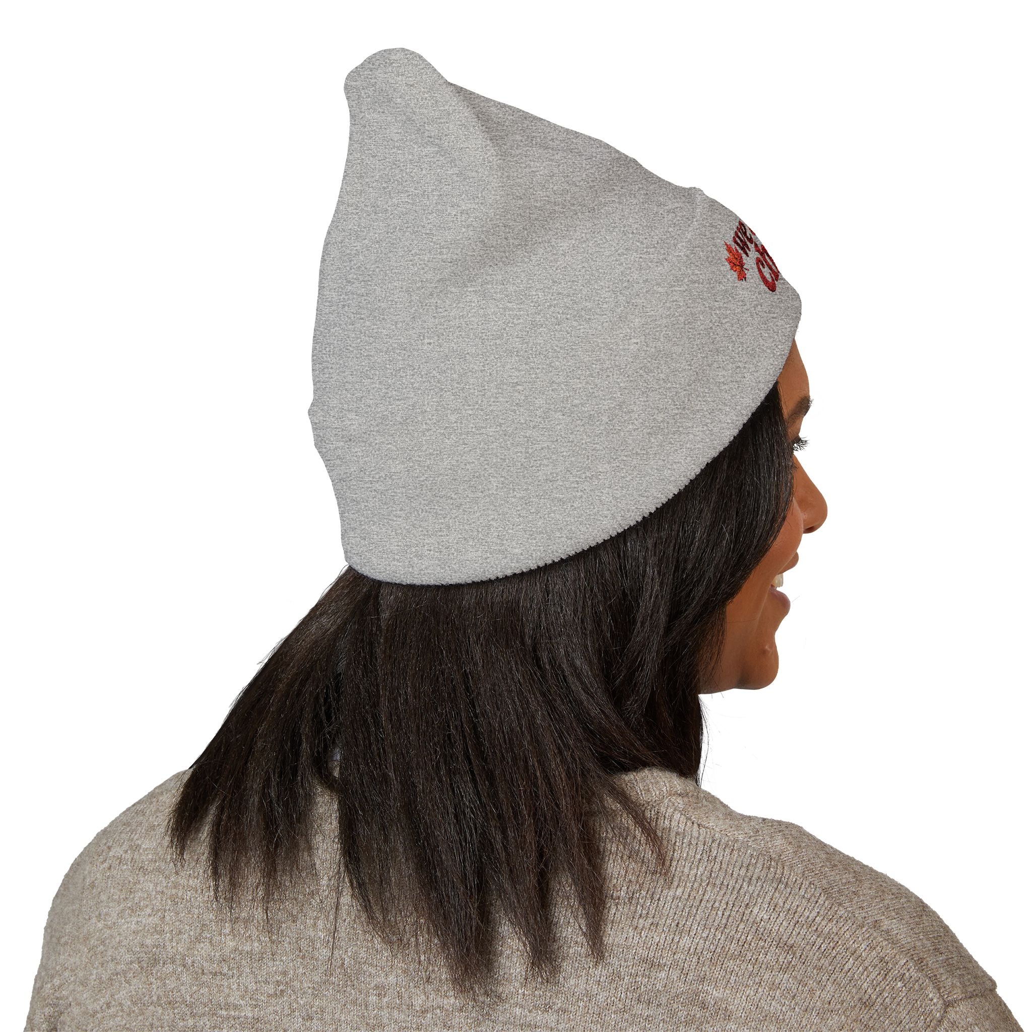 Cuffed Beanie — Fall Leaf Accent