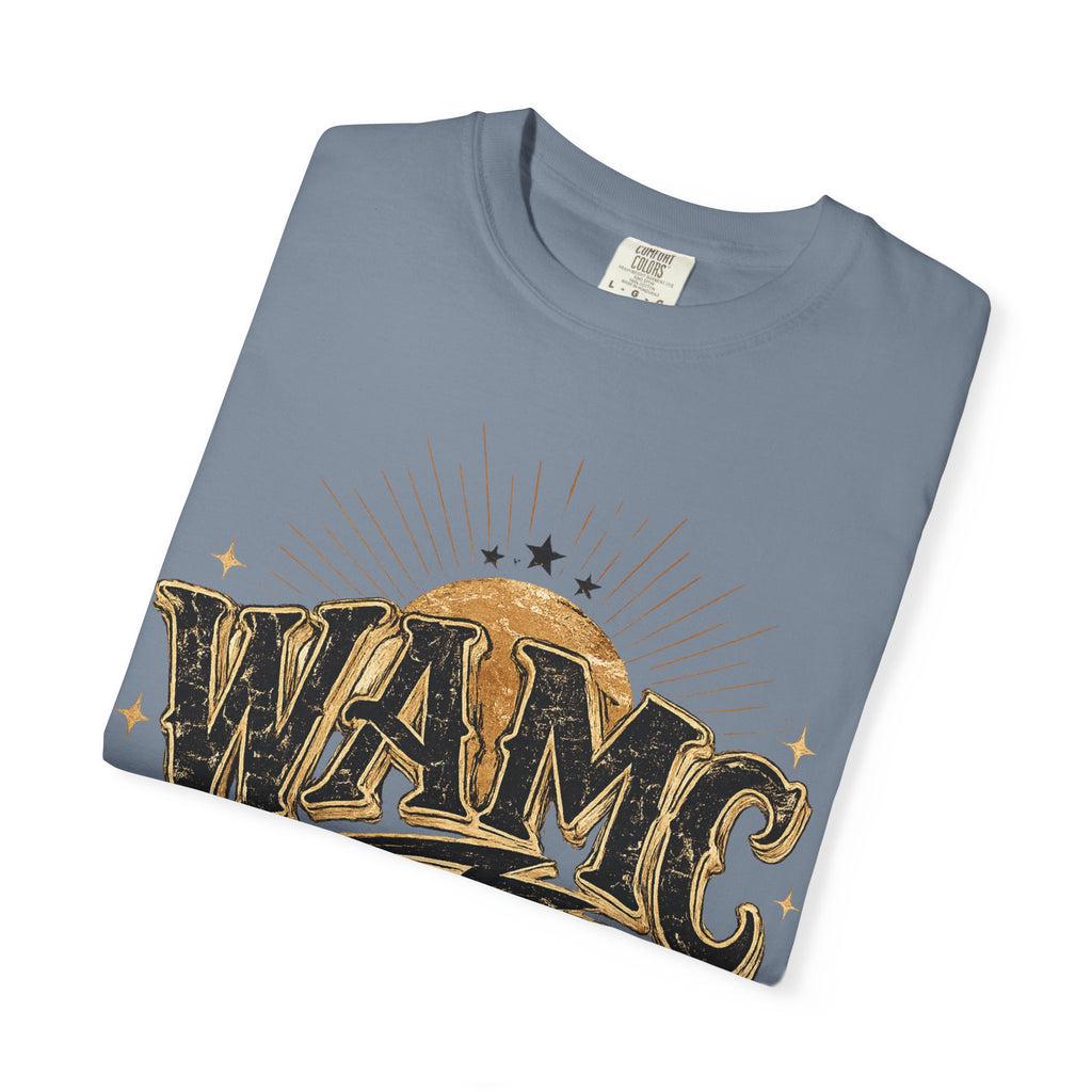 WAMC Retro Sunburst Tee — "we all make choices" Graphic T-Shirt