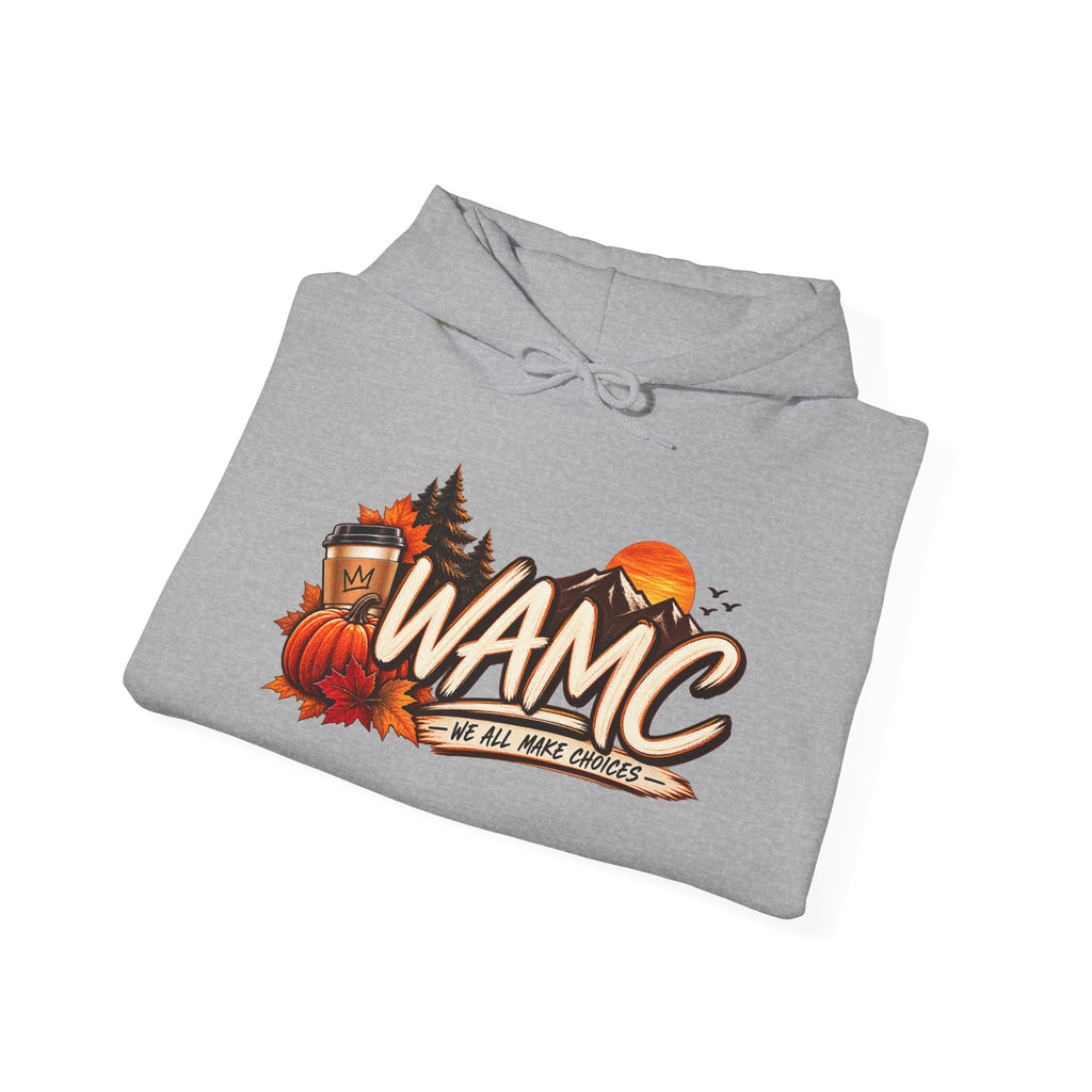 Outdoor Fall Hoodie – Autumn Pumpkin & Sunset Graphic