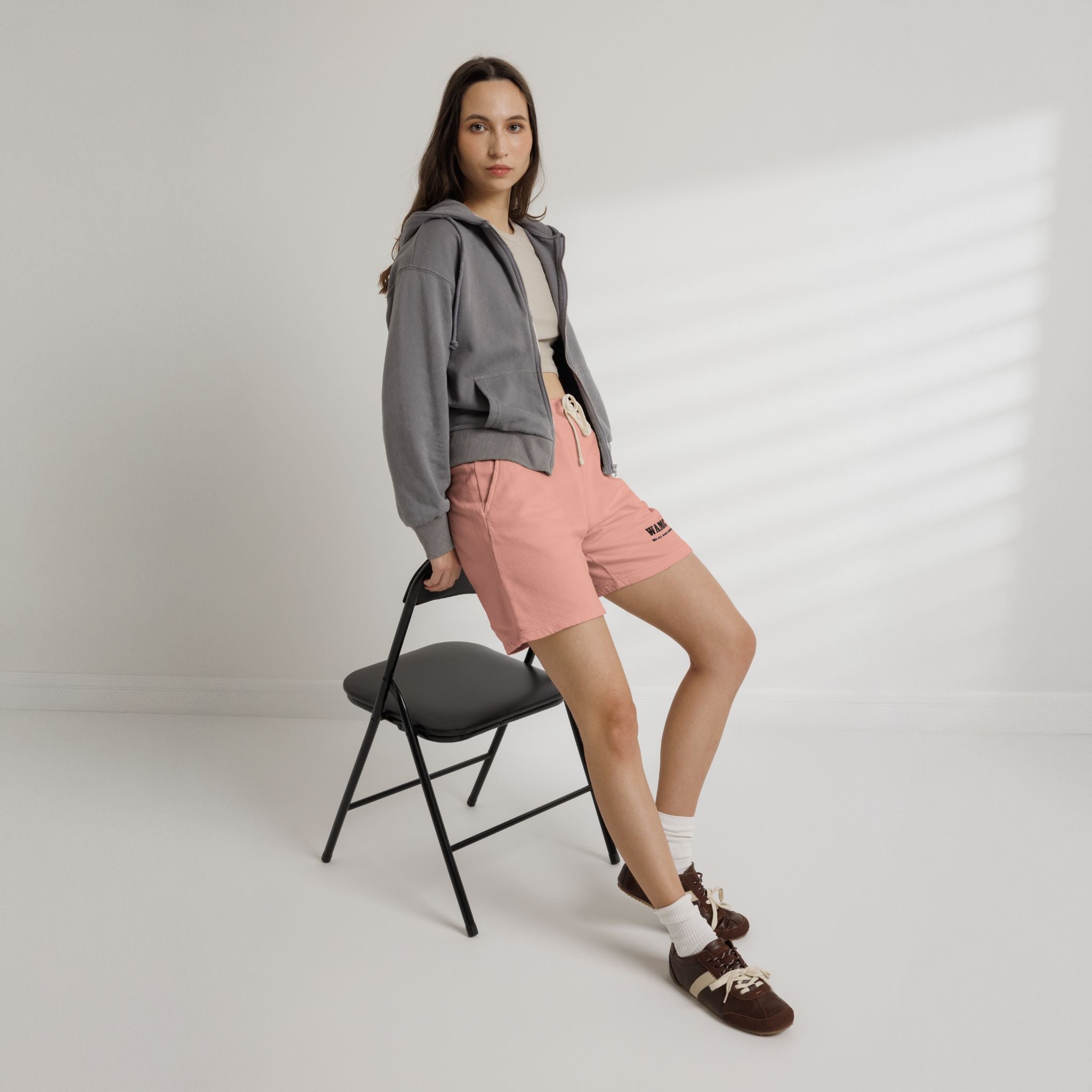 Fleece Sweat Shorts — WAMC Minimal Logo Casual Loungewear