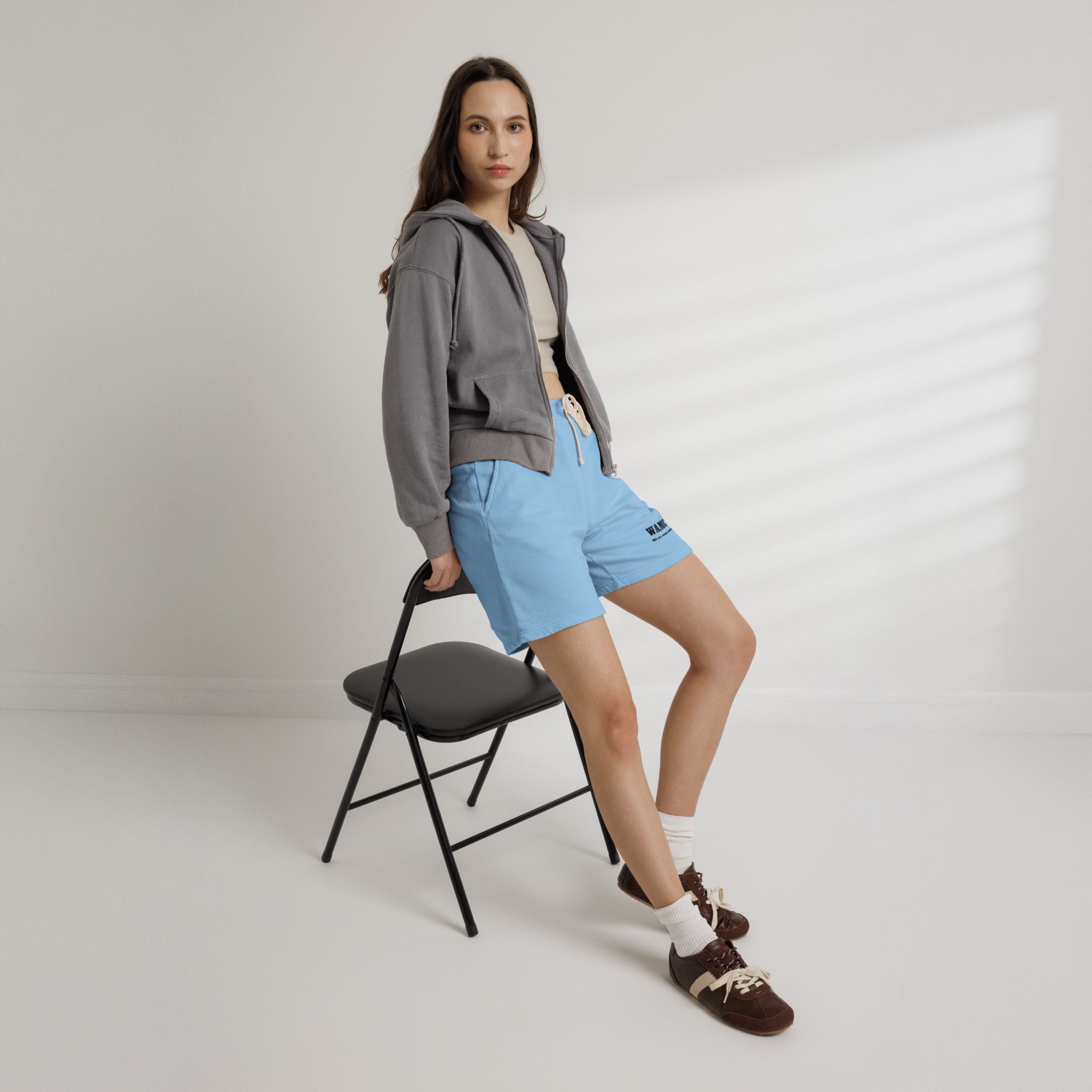 Fleece Sweat Shorts — WAMC Minimal Logo Casual Loungewear