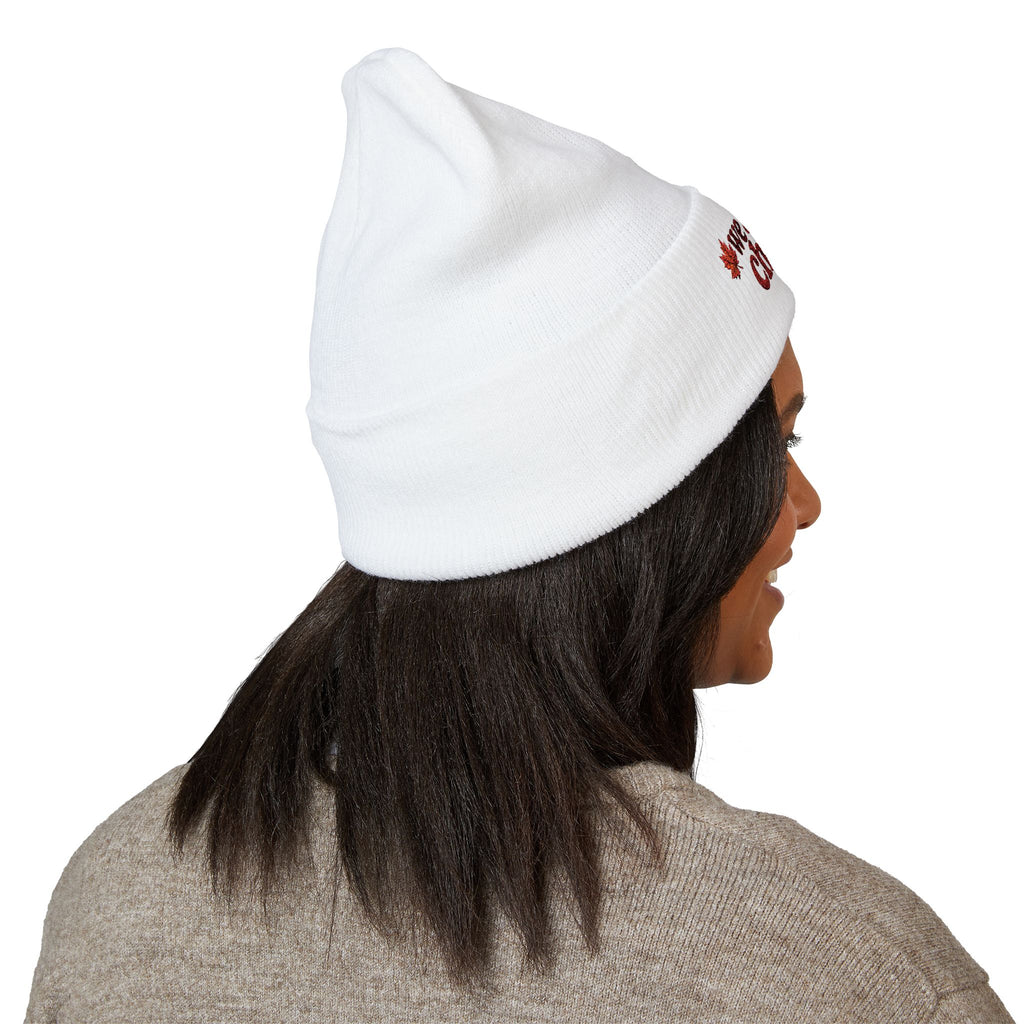 Cuffed Beanie — Fall Leaf Accent