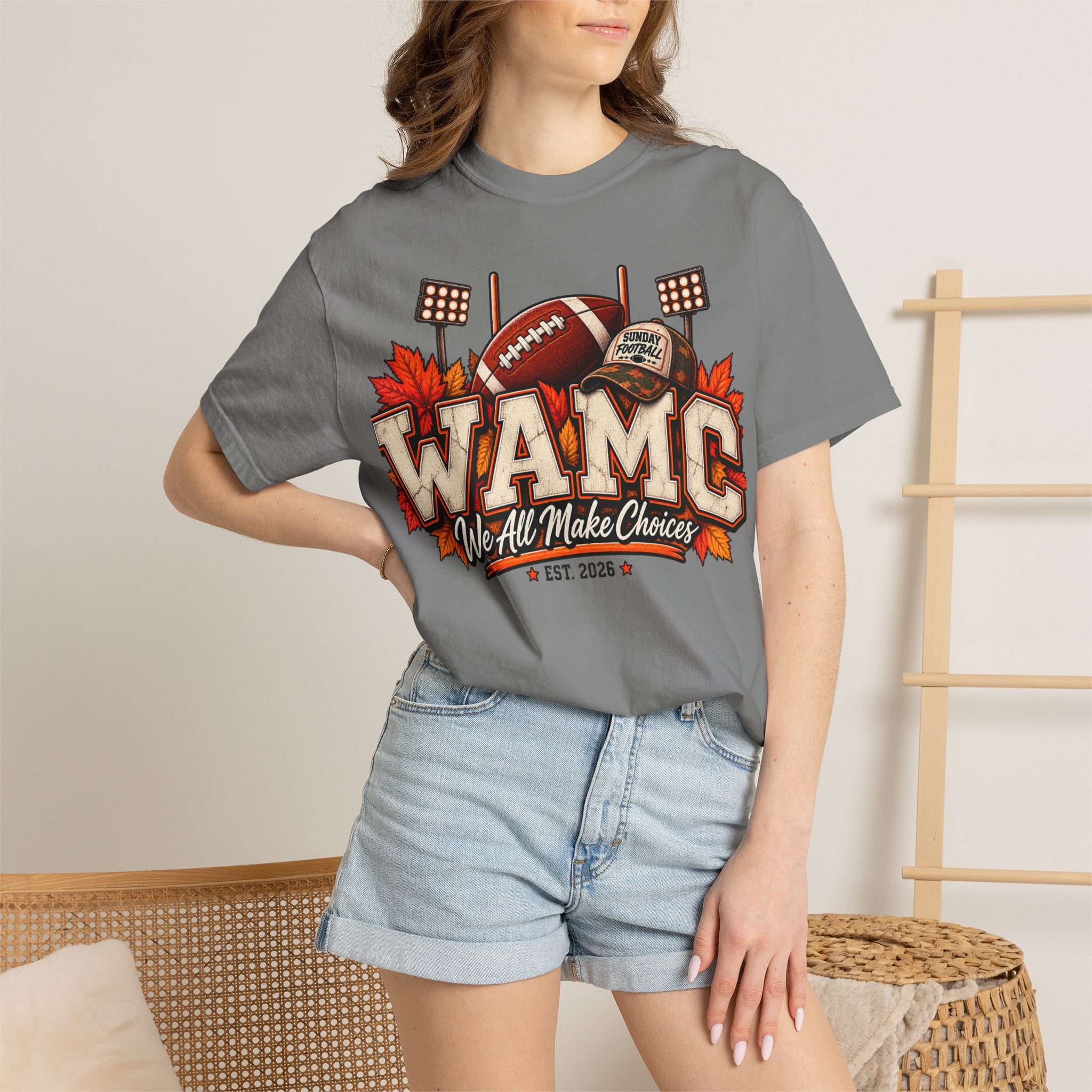 WAMC 'We All Make Choices' Football Tee — Fall Tailgate Shirt